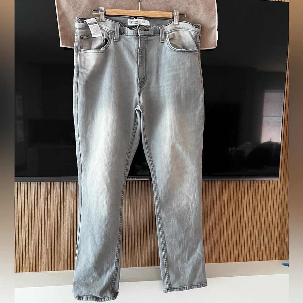 Levi's Light Gray Straight Jeans for Men